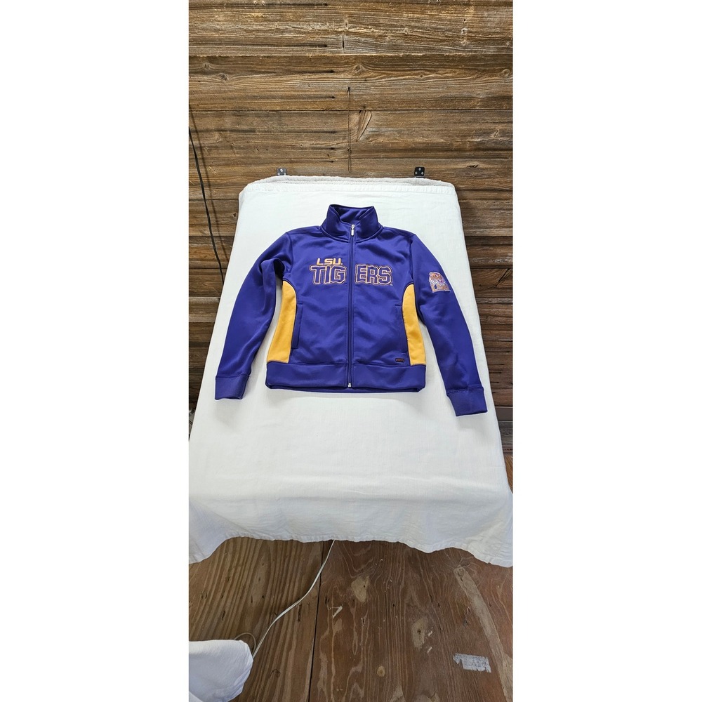 Jansport LSU Tigers Track Jacket Womens Medium Purple Gold Full Zip NCAA